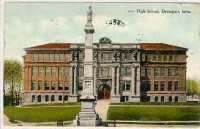 Laura's High School, Davenport High School, postcard